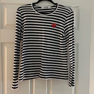 Comme des Garcons Black and White Striped Tee